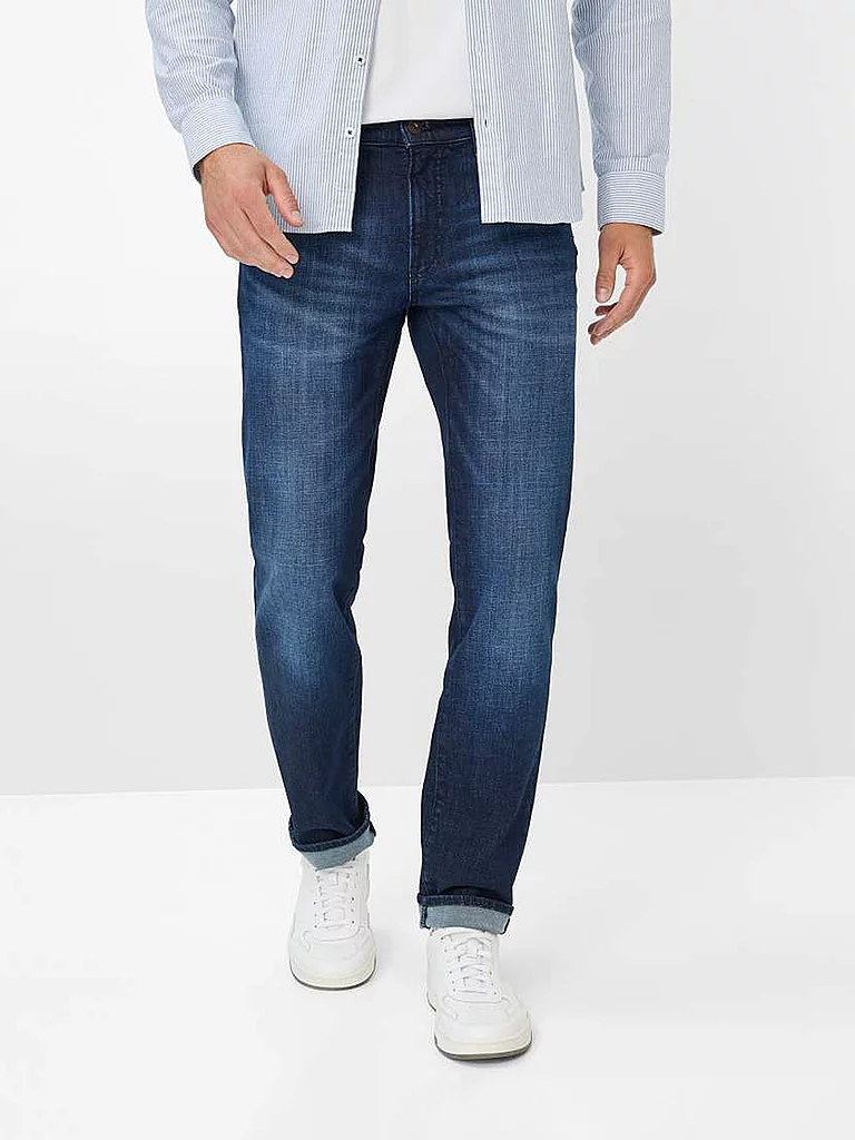 5-Pocket-Jeans BRAX "Style CHUCK", Damen, Gr. 35, Länge 32, dunkelblau, Denim/Jeans, 92% Baumwolle, 6% Elastomultiester, 2% Elasthan, Jeans 5-Pocket-Jeans 8