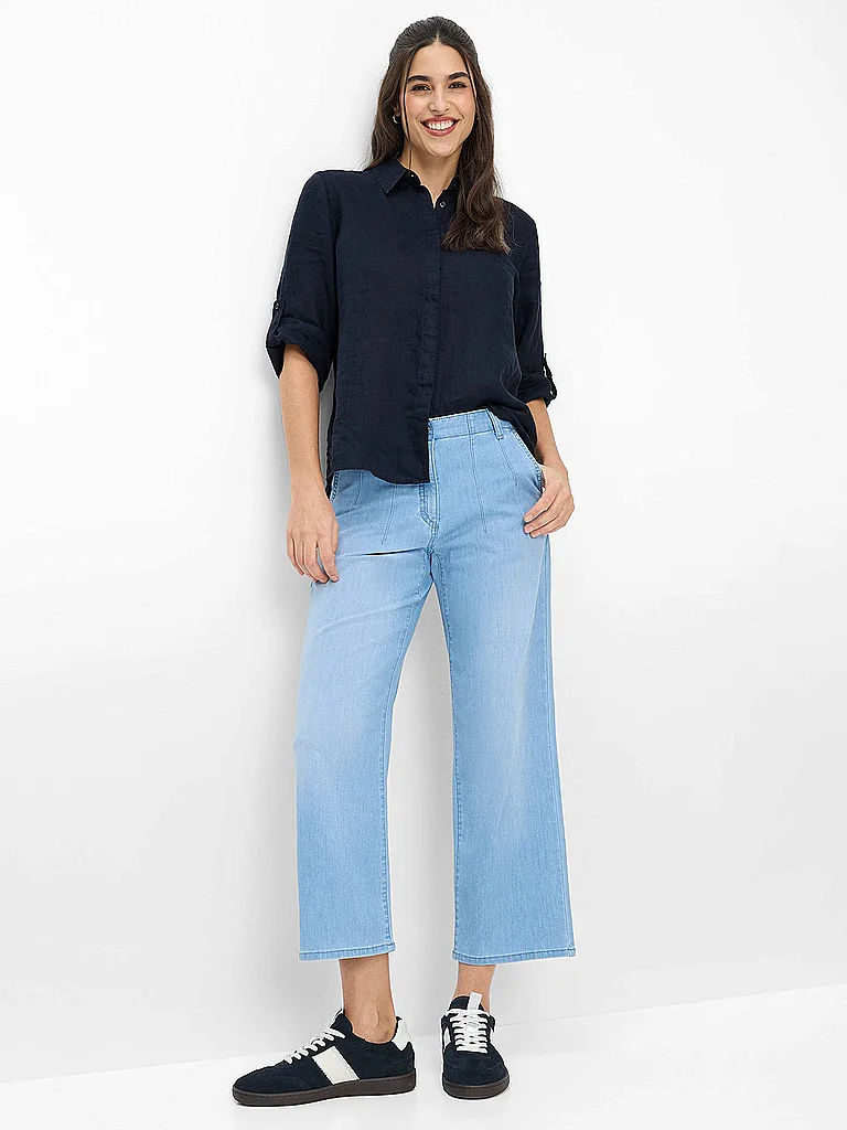5-Pocket-Jeans BRAX "Style MAINE S", Damen, Gr. 36, Normalgrößen, hellblau, Denim/Jeans, 75% Baumwolle, 17% Polyester, 5% Elastomultiester, 3% Elasthan, Jeans 5-Pocket-Jeans 3