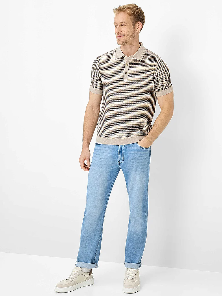 5-Pocket-Jeans BRAX "Style CLINT", Herren, Gr. 38, Länge 32, hellblau, Denim/Jeans, 95% Baumwolle, 4% Elastomultiester, 1% Elasthan, Jeans 5-Pocket-Jeans 2