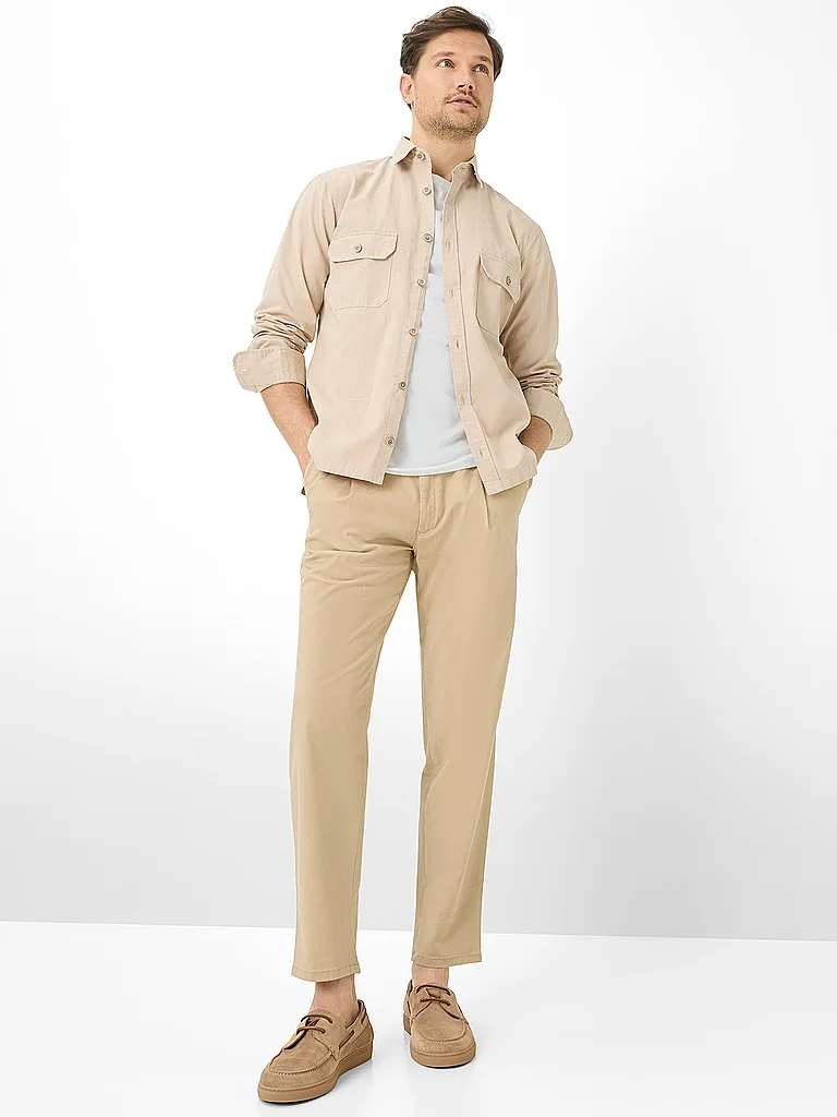 Chinohose BRAX "Style TINO", Herren, Gr. 32, Länge 32, hellbraun, Web, 88% Baumwolle, 9% Elastomultiester, 3% Elasthan, Hosen Chinohose 2