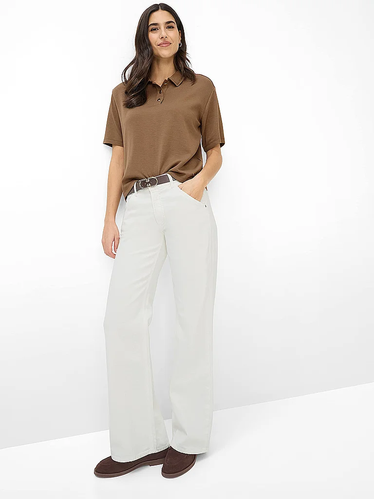BRAX CARA S Polo Shirt Brown 40 5