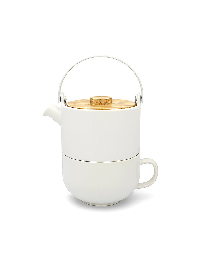 BREDEMEIJER Tea for one Umea mit Bambusdeckel 0,5l Weiss weiss baby