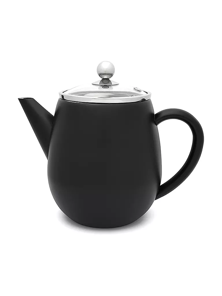 BREDEMEIJER Teekanne Duet® Eva 1,1L doppelwandig Schwarz/Glas schwarz | Teekannen