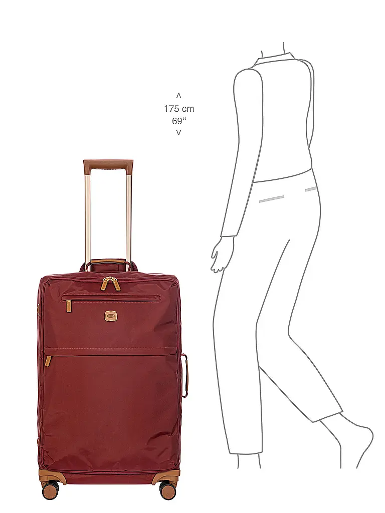 BRICS | Trolley weich X-TRAVEL 71cm Bordeaux | Dunkelrot