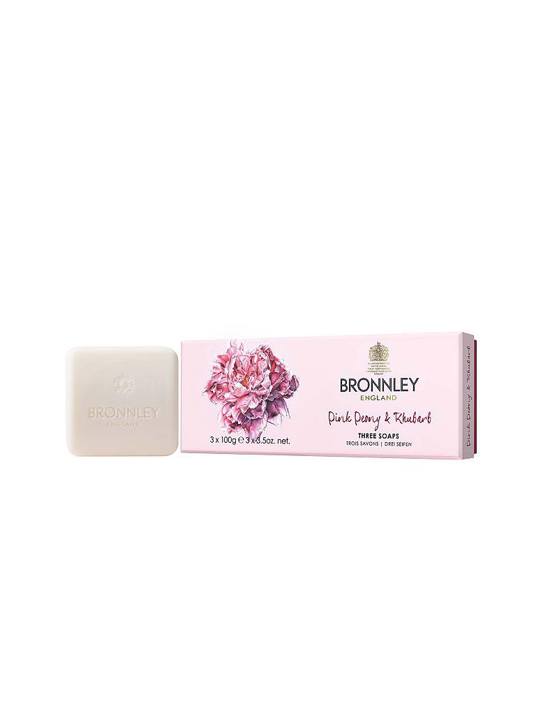 BRONNLEY | Seife "Rosa Pfingstrose & Rhabarber" 3 x 100g | keine Farbe