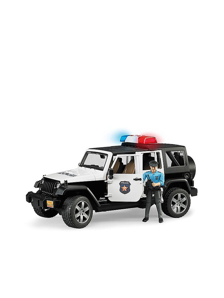 Bruder Jeep Wrangler Unlimited Rubicon Polizeifahrzeug mit Polizist Ausstattung 