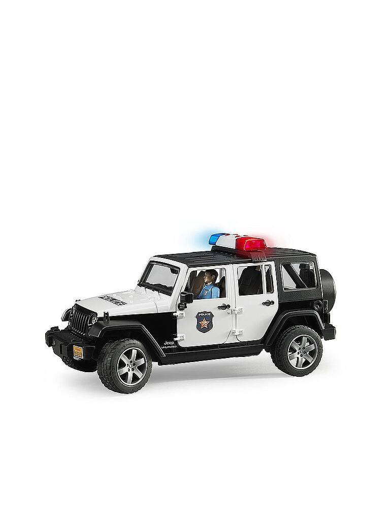 BRUDER | Jeep Wrangler Rubicon Unlimited Polizeifahrzeug mit Polizist und Ausstattung 02526  | bunt