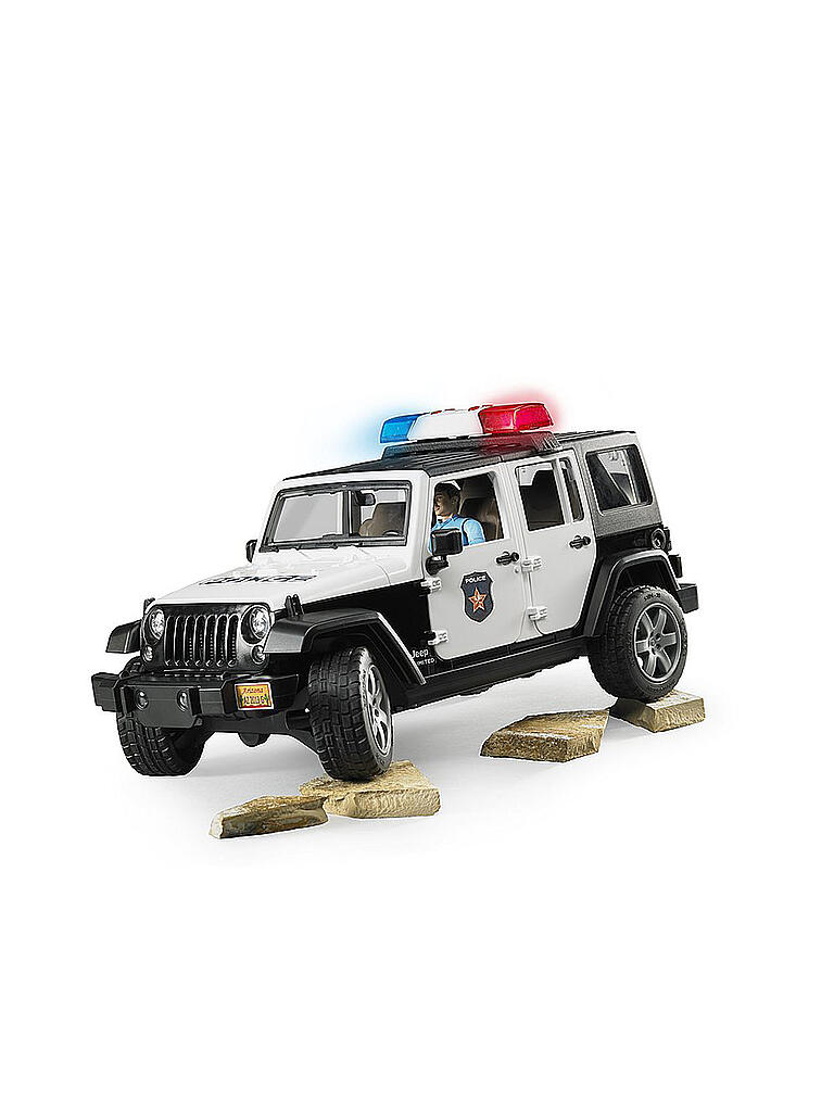 BRUDER | Jeep Wrangler Rubicon Unlimited Polizeifahrzeug mit Polizist und Ausstattung 02526  | bunt