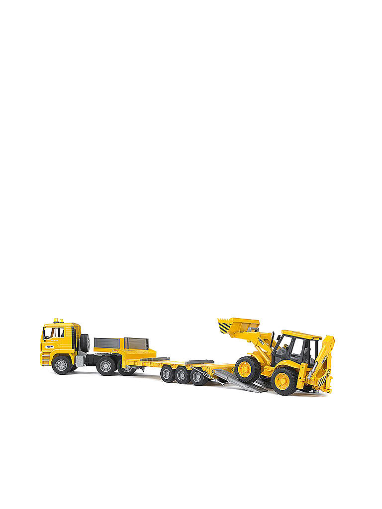 BRUDER | MAN TGA Tieflader mit JCB 4CX Baggerlader 02776 | keine Farbe
