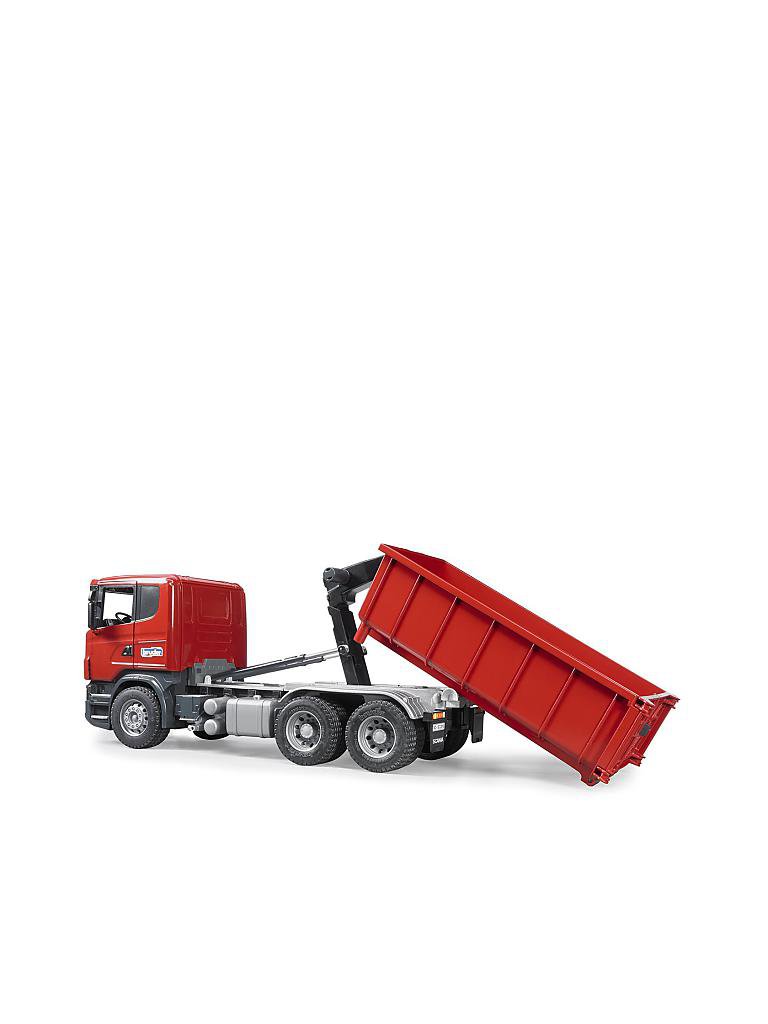 BRUDER | Scania R-Serie LKW mit Abrollcontainer  | transparent