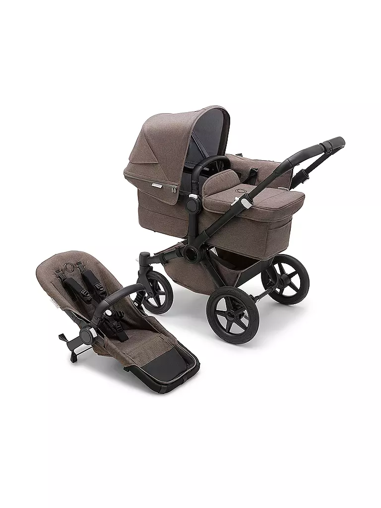 BUGABOO | Donkey 5 Mineral Mono Kinderwagen Set Komplett Schwarz / Taupe | hellbraun
