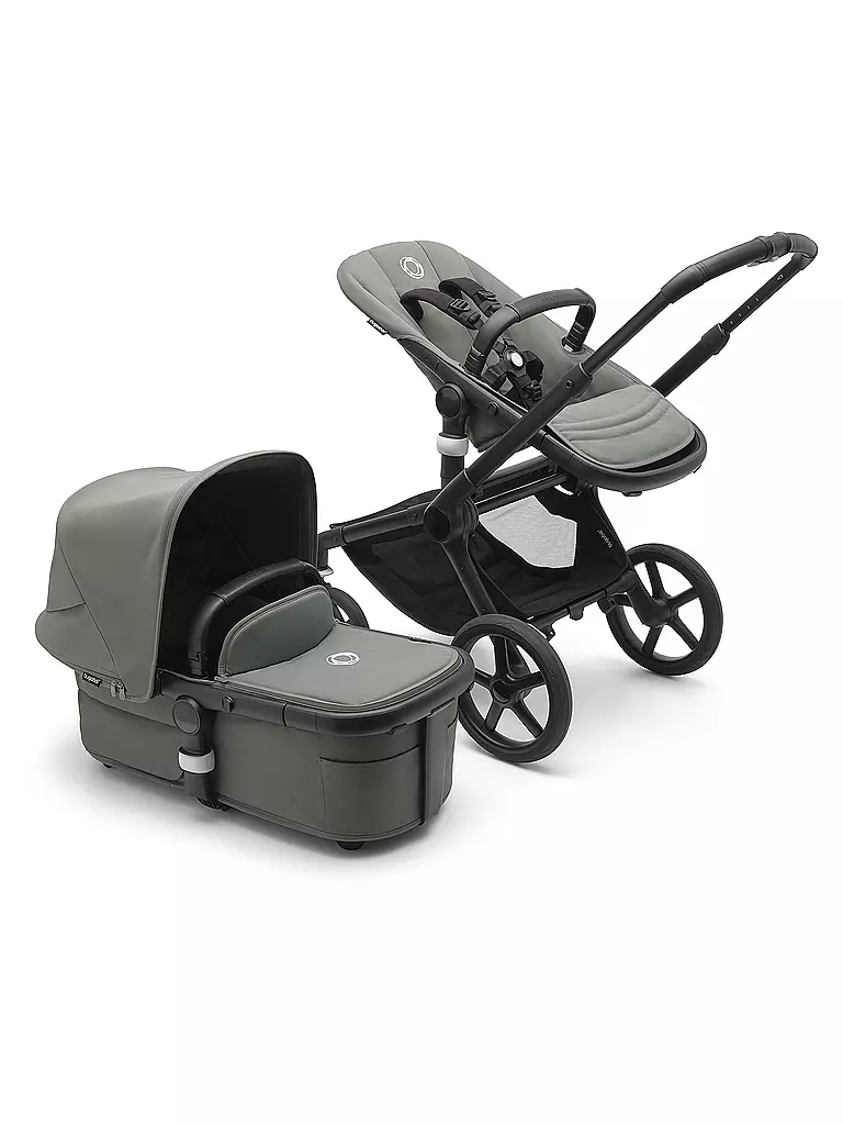 BUGABOO | Kinderwagen FOX 5 Komplett Set Schwarz / Gruen | dunkelgrün