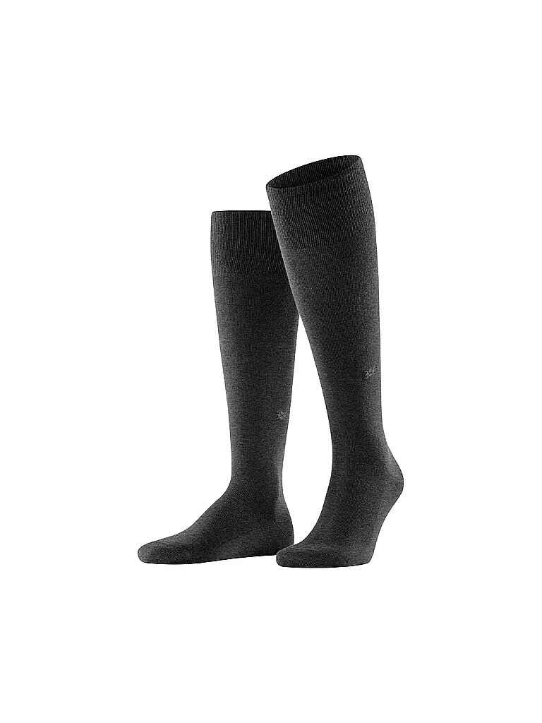 BURLINGTON Herren Kniestrümpfe LEEDS 40-46 asphalt mel grau