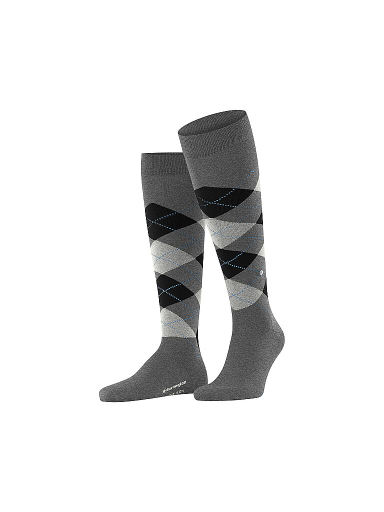 BURLINGTON Herren Kniestrümpfe EDINBURGH 40-46 asphalt mel grau