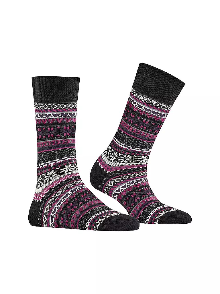 BURLINGTON | Damen Socken FAIR ISLE DELIGHT 36-41 black | camel