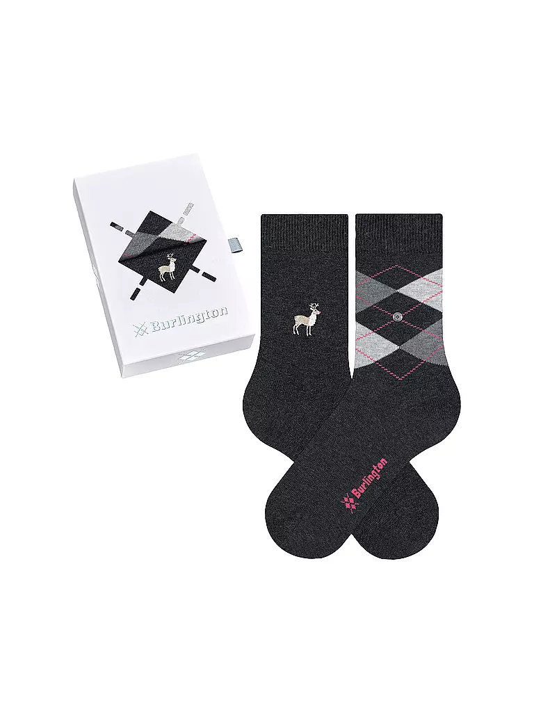 BURLINGTON | Damen Socken Geschenkebox 2er Pkg 36-41 EVERYDAY X-MAS BOX sortiment | Grau