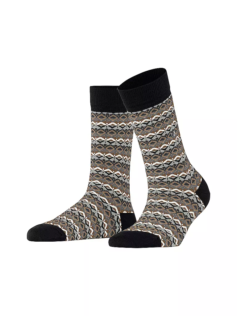 BURLINGTON | Damen Socken MODERN FAIR ISLE 36-41 black | schwarz