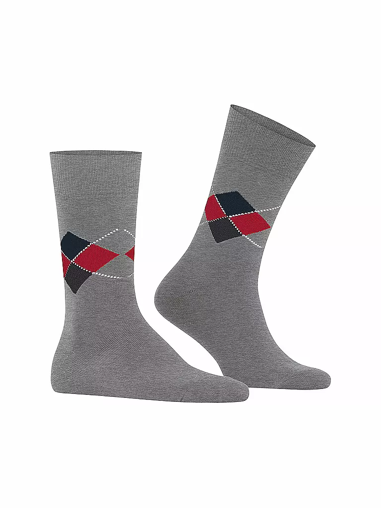 BURLINGTON | Herren Socken 40-46 MULTI KING  light grey melange | dunkelblau