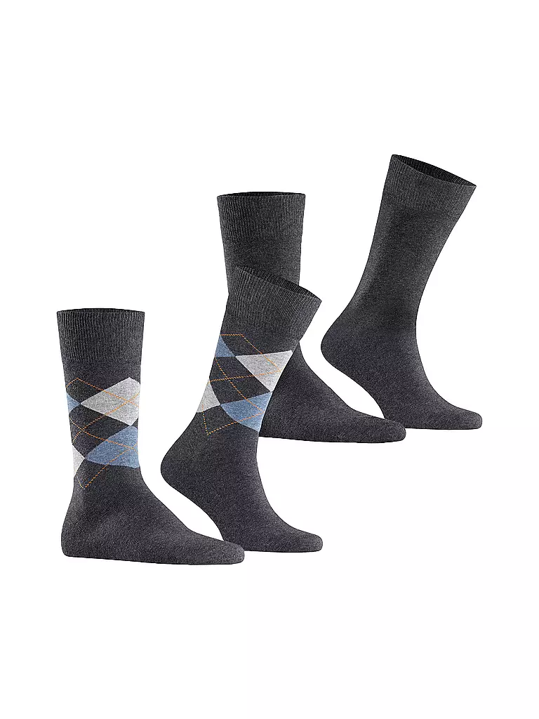 BURLINGTON | Herren Socken EVERYDAY 2-er Pkg. 40-46 anthracite mel. | grau