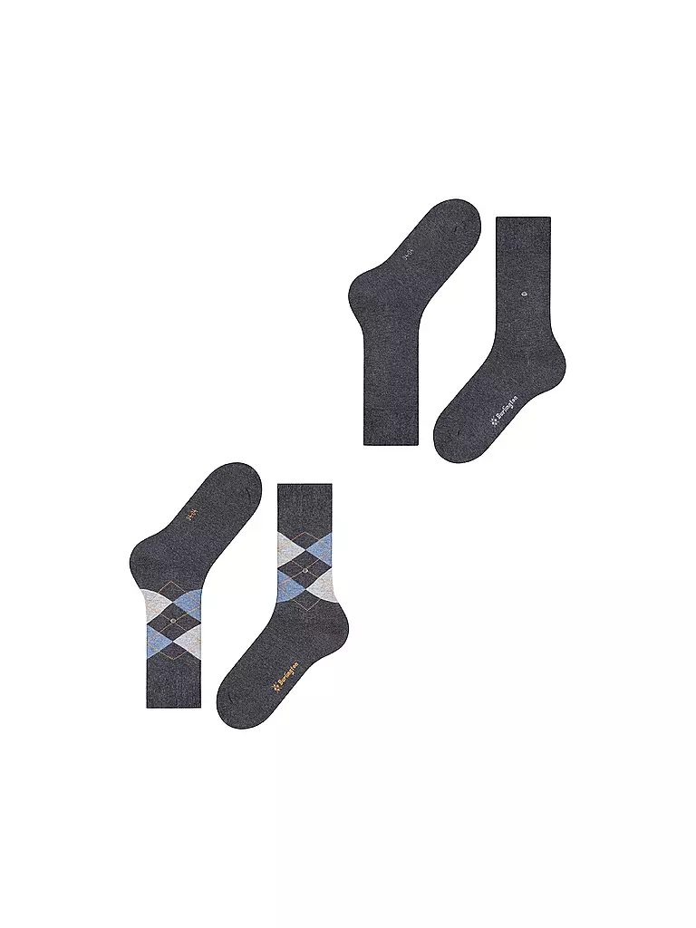 BURLINGTON | Herren Socken EVERYDAY 2-er Pkg. 40-46 anthracite mel. | grau