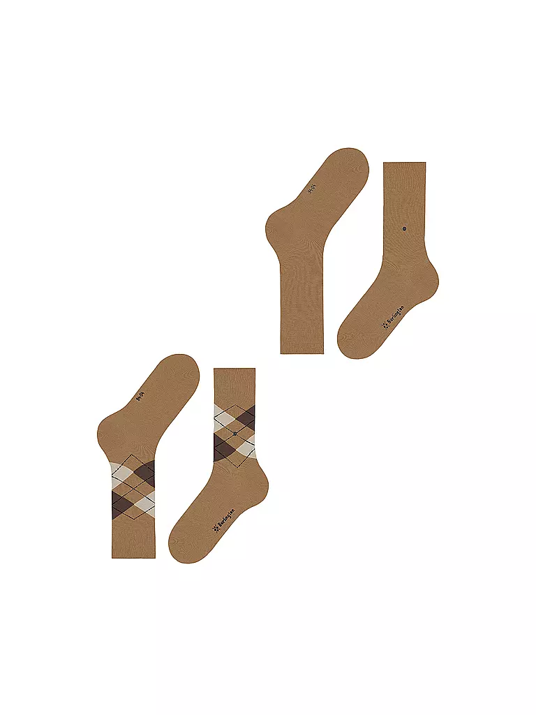 BURLINGTON | Herren Socken EVERYDAY 2-er Pkg. 40-46 brown sugar | camel