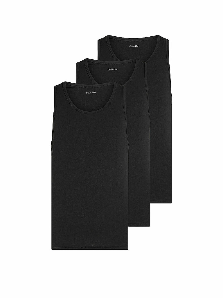 Tanktop 3er Pkg. black schwarz M herren