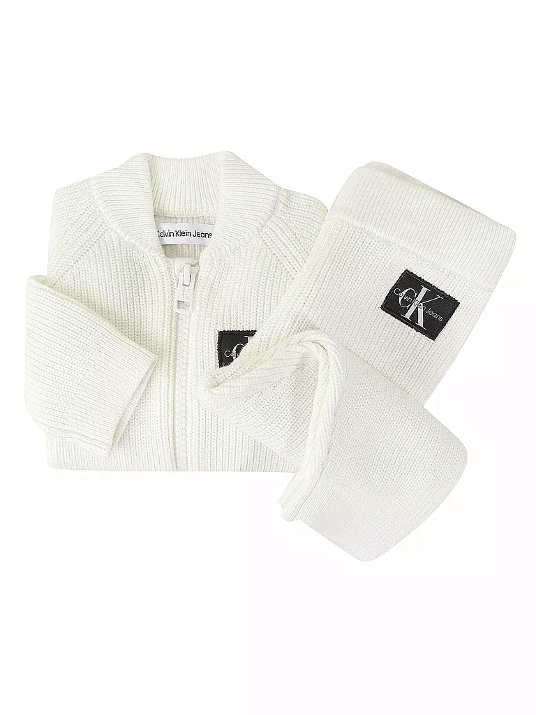 CALVIN KLEIN JEANS | Baby Set  - Hose und Strickjacke  | creme