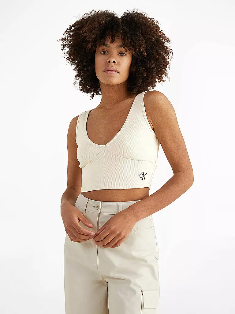 CALVIN KLEIN JEANS | Cropped Top | creme
