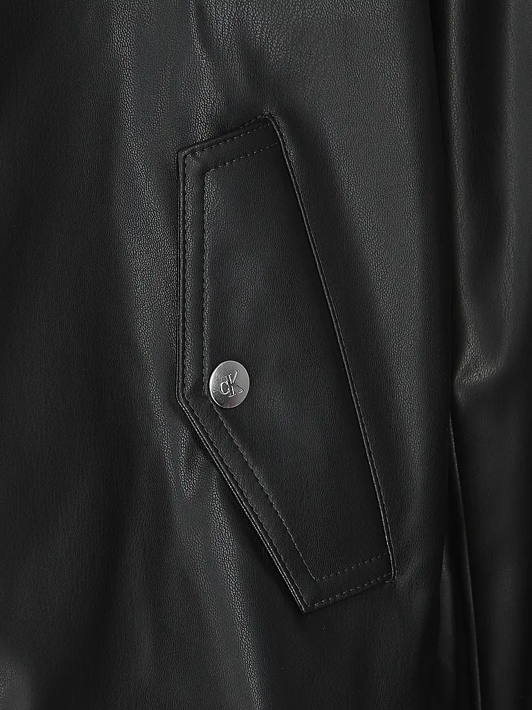 CALVIN KLEIN JEANS | Jacke in Lederoptik | Schwarz