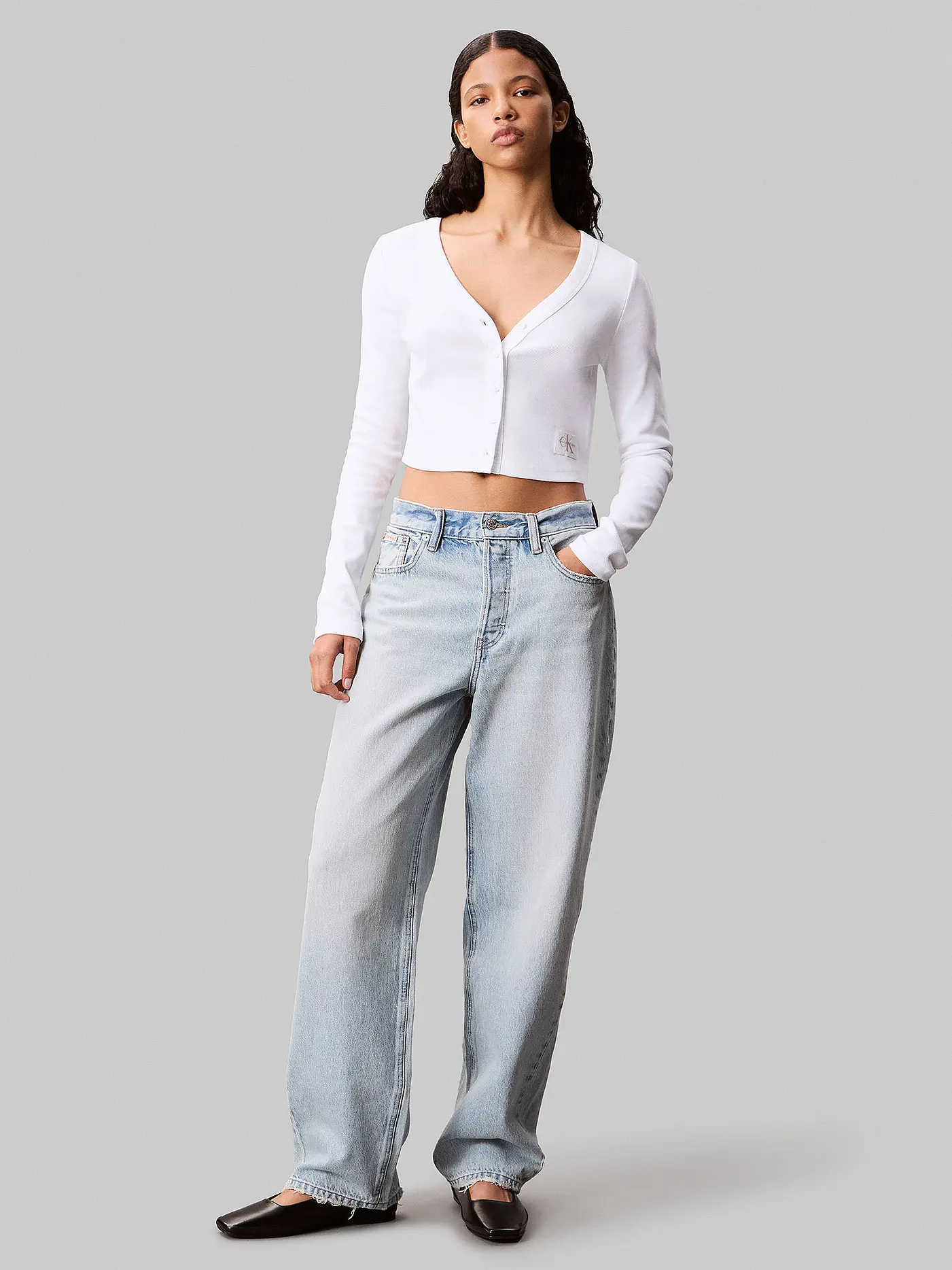 CALVIN KLEIN JEANS | Langarmshirt  | weiss