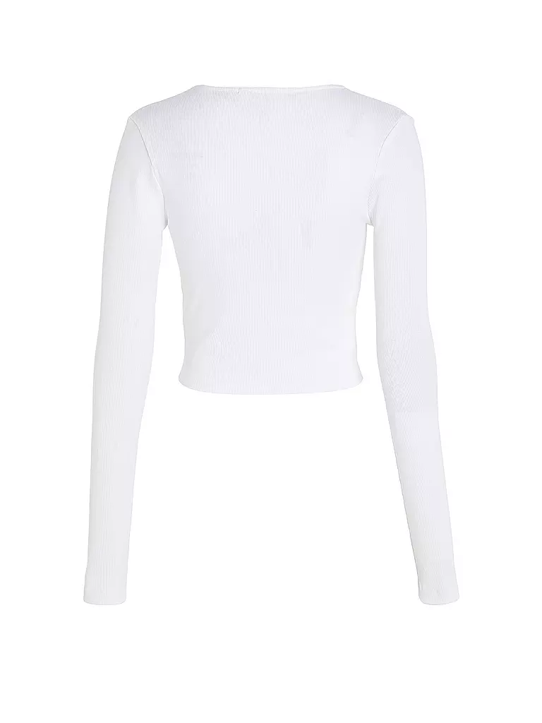 CALVIN KLEIN JEANS | Langarmshirt Cropped Fit | weiss