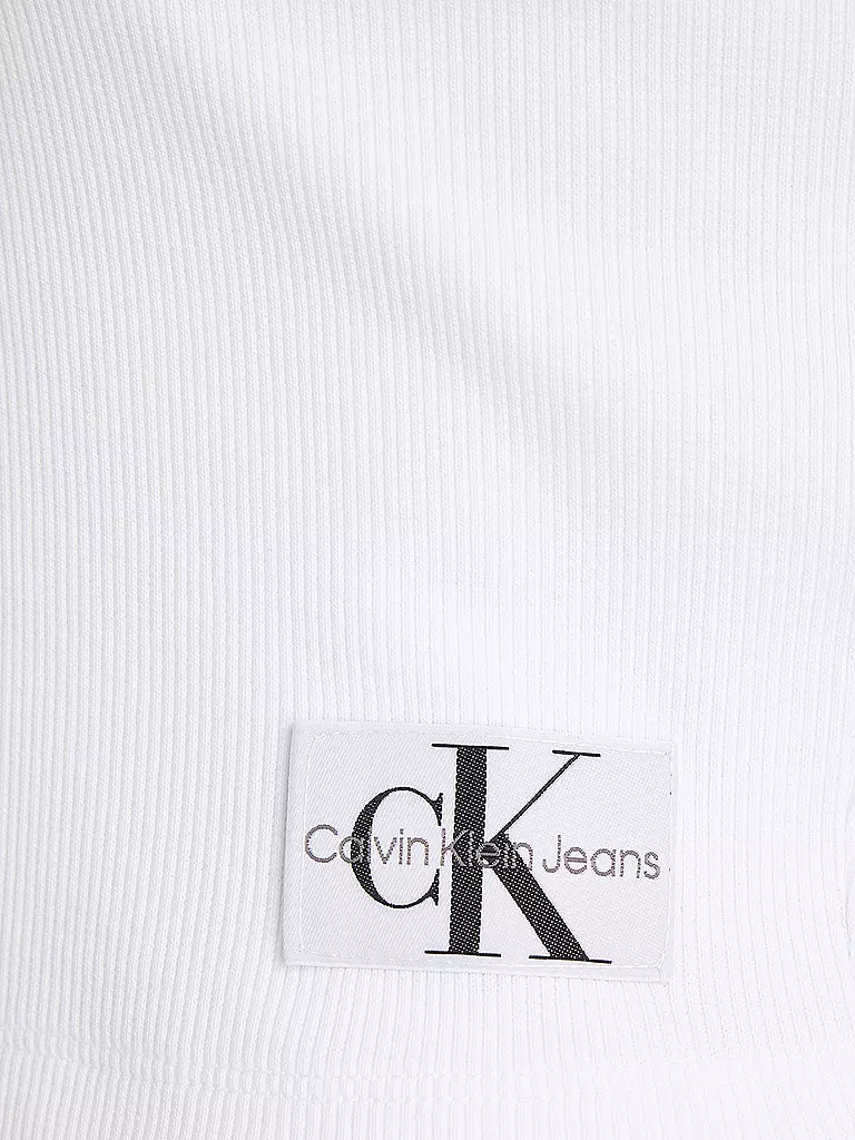 CALVIN KLEIN JEANS | Langarmshirt Cropped Fit | weiss