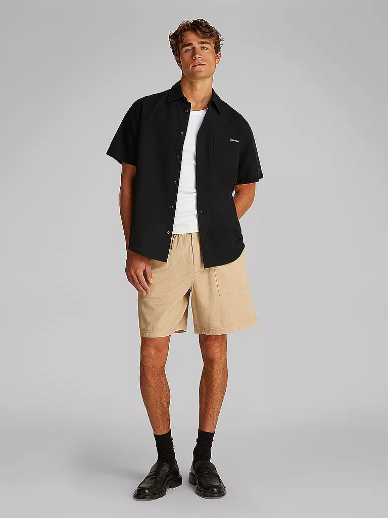 CALVIN KLEIN JEANS | Leinenhemd  | schwarz