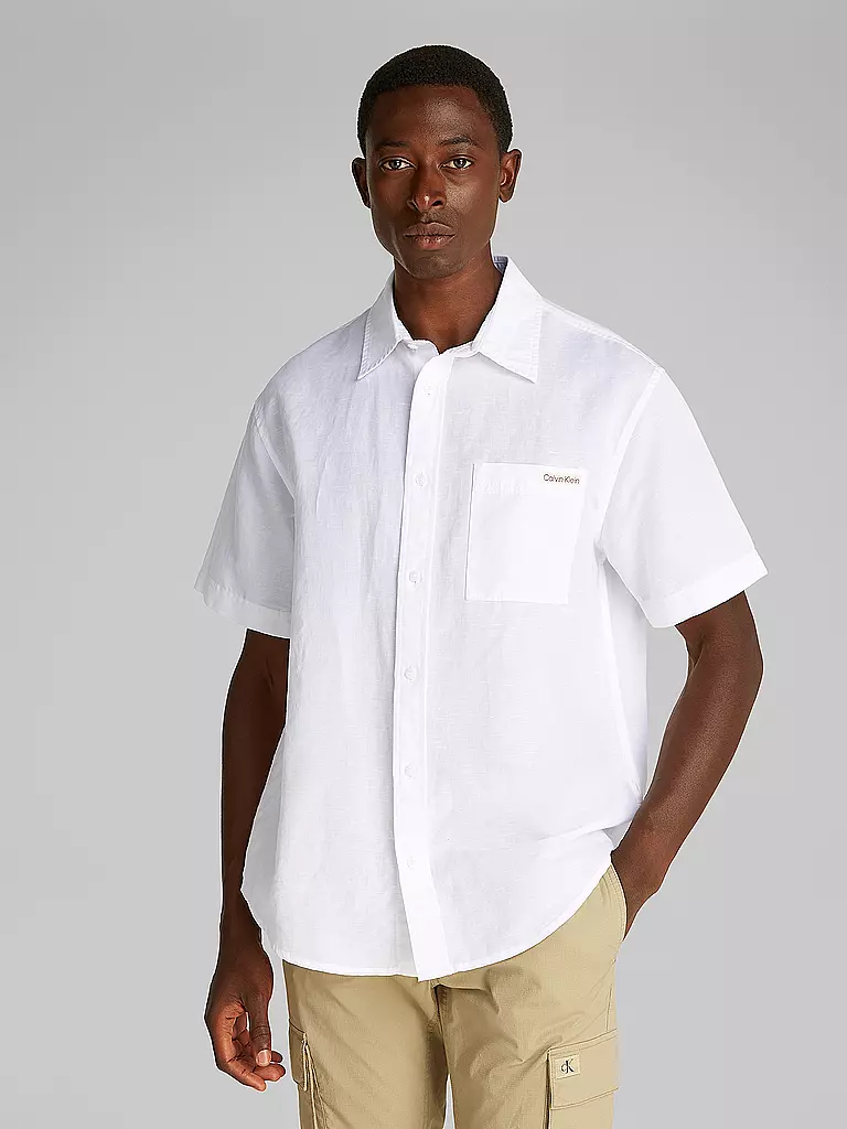 CALVIN KLEIN JEANS | Leinenhemd  | weiss