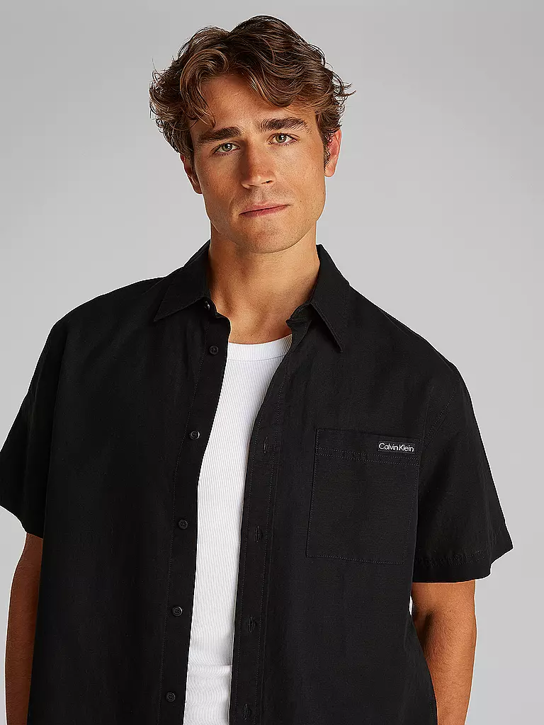 CALVIN KLEIN JEANS | Leinenhemd  | schwarz