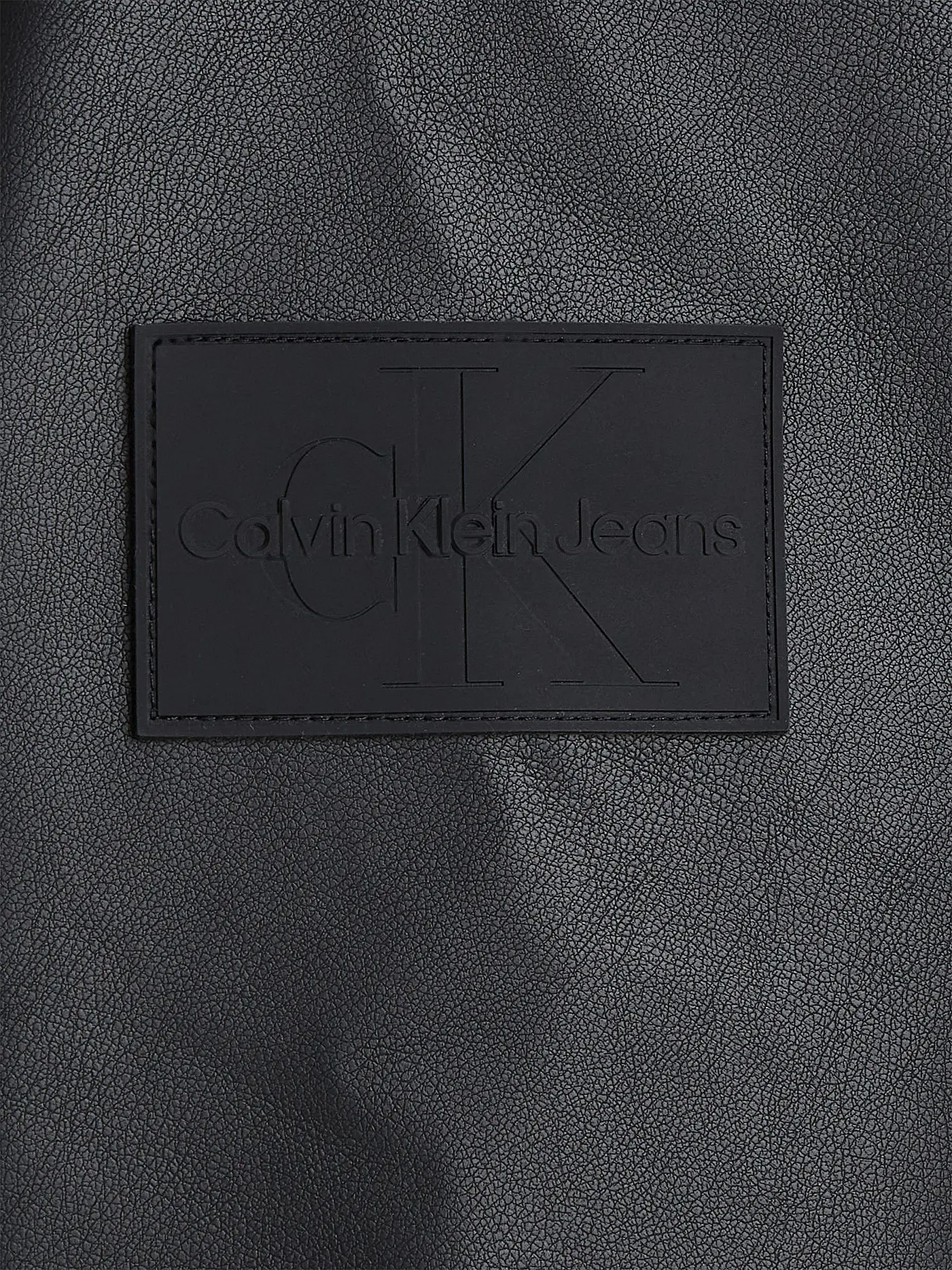 CALVIN KLEIN JEANS | Overshirt in Lederoptik | schwarz