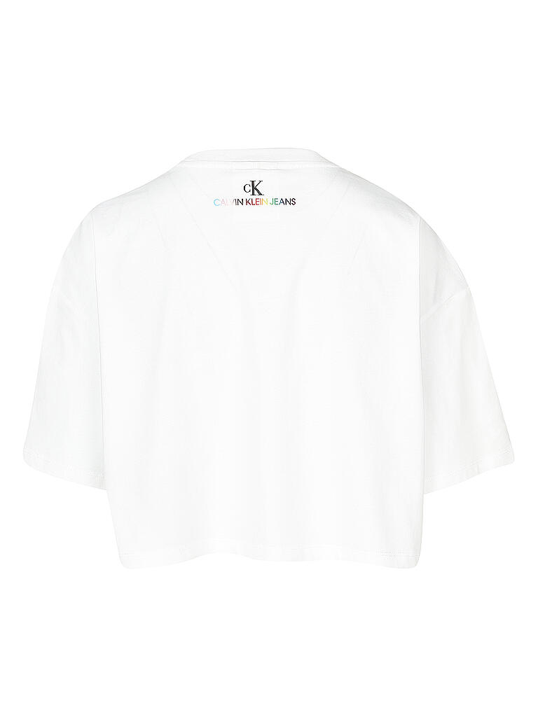 CALVIN KLEIN JEANS | T Shirt Cropped Pride | weiß