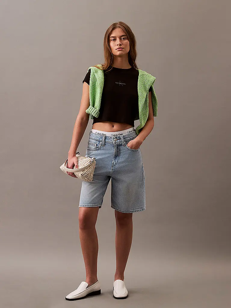CALVIN KLEIN JEANS | T-Shirt Cropped Fit  | schwarz