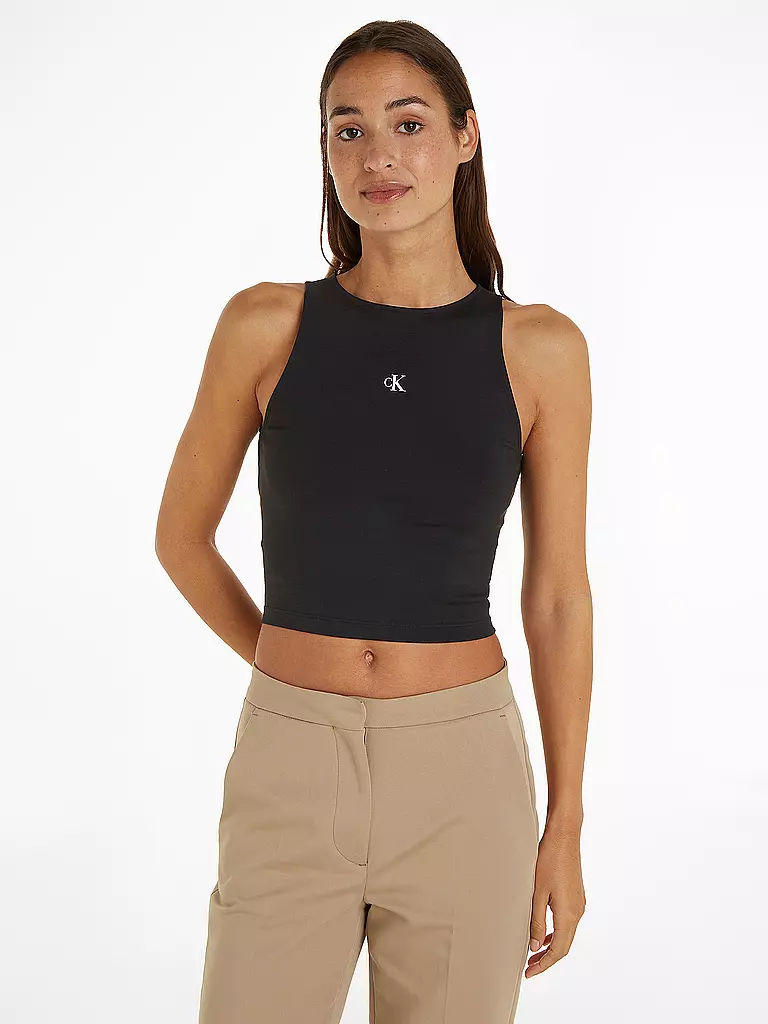 CALVIN KLEIN JEANS | Top Cropped Fit  | schwarz