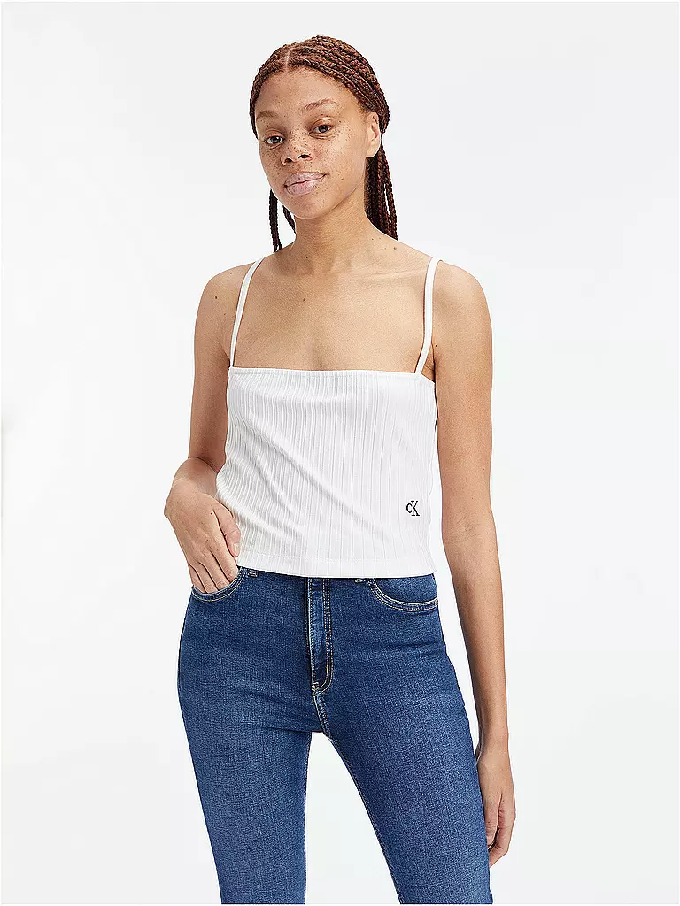 CALVIN KLEIN JEANS | Top Cropped Fit  | weiss