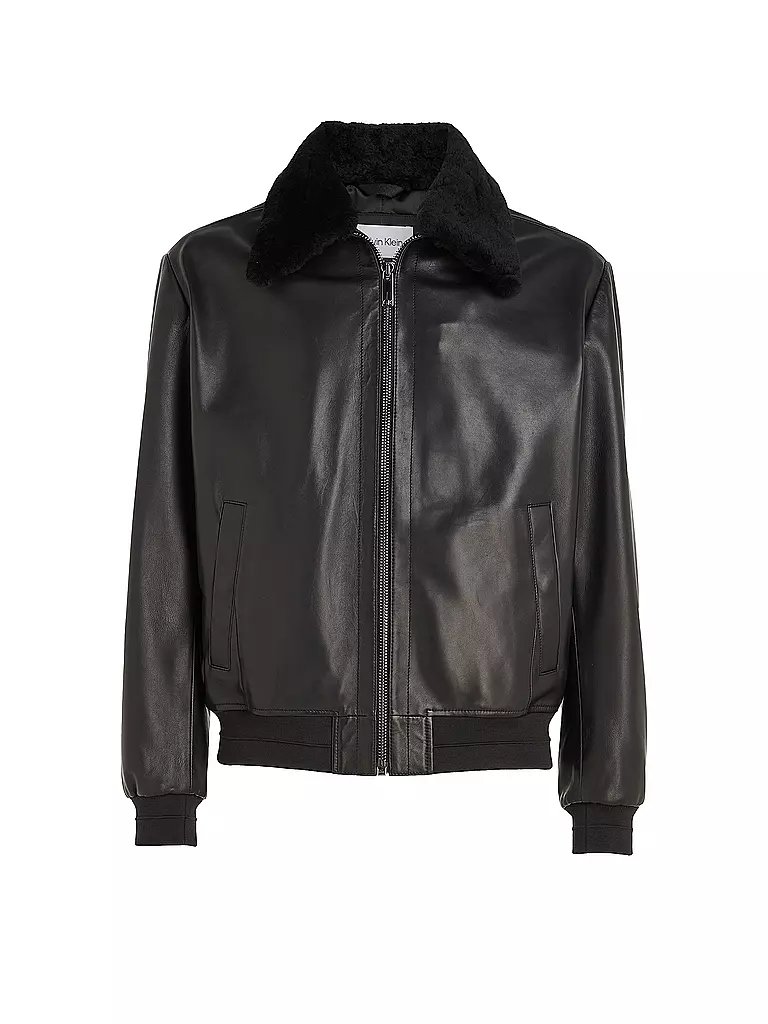 CALVIN KLEIN | Lederjacke  | schwarz