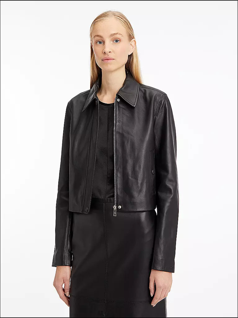 CALVIN KLEIN | Lederjacke | schwarz