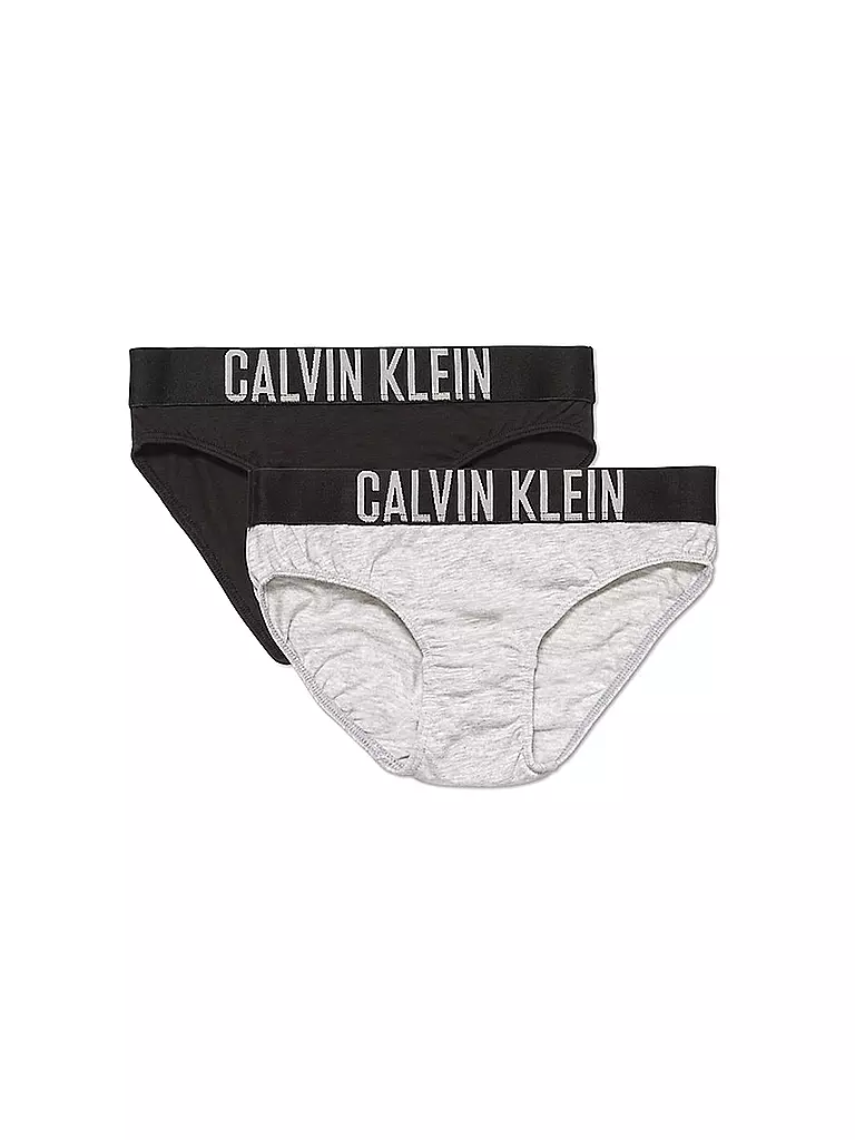 CALVIN KLEIN Mädchen Slip 2er Pkg Intense Power Grey Black grau