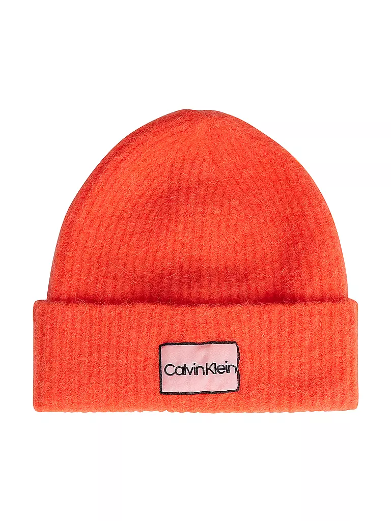 CALVIN KLEIN | Mütze - Beanie  | orange