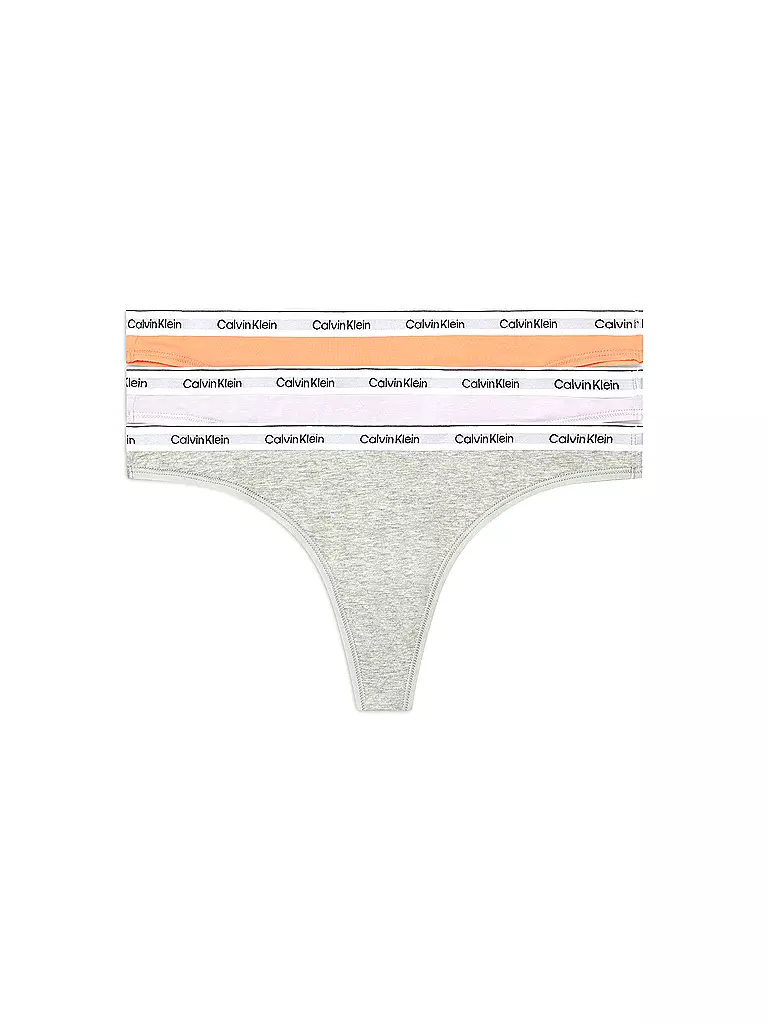 CALVIN KLEIN | String 3er Pack multi | hellgrau