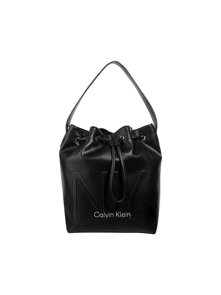 CALVIN KLEIN | Umhängetasche - Bucket Bag "NY Shaped" | schwarz