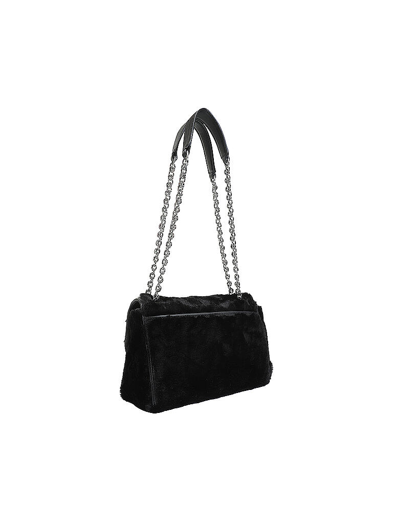 CALVIN KLEIN | Umhängetasche - Crossbody Bag aus Kunstpelz | schwarz
