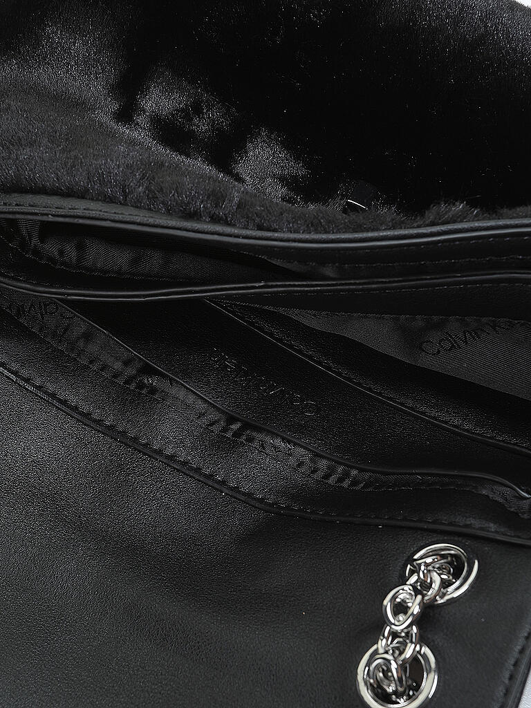 CALVIN KLEIN | Umhängetasche - Crossbody Bag aus Kunstpelz | schwarz