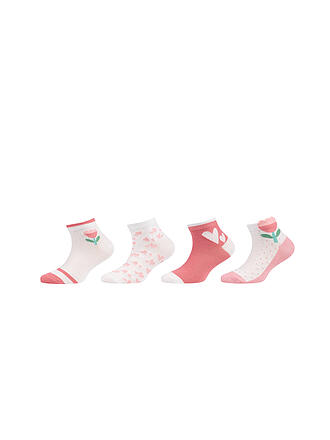CAMANO | Mädchen Sneaker Socken 4er Pkg. pink icing