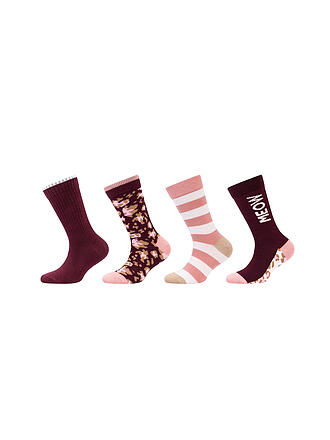 CAMANO | Mädchen Socken 4er Pkg. bordeaux